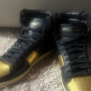Yves Saint Laurent Black and Gold Men's Sneakers